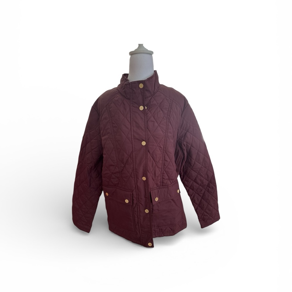Women's Quilted Jacket - Burgundy